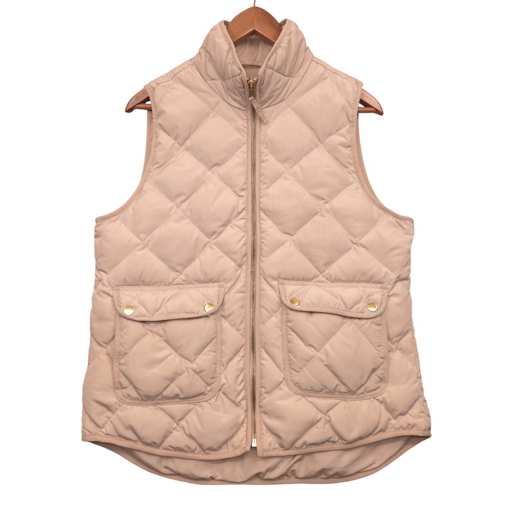 Woolrich‎ Duck Down Quilted Full Zip Puffer Vest Beige Womens Medium